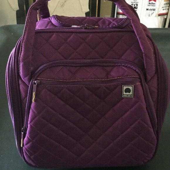 delsey quilted rolling underseat bag